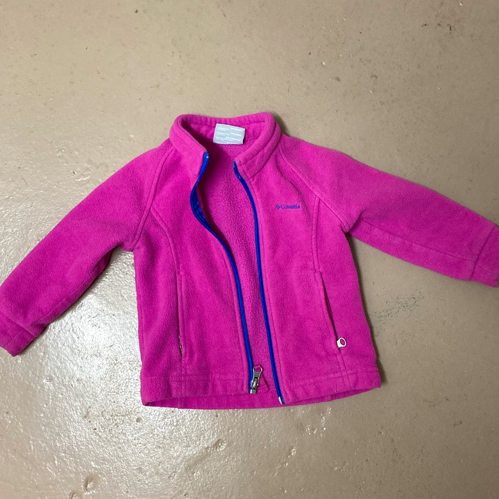 Pink and blue Columbia fleece jacket